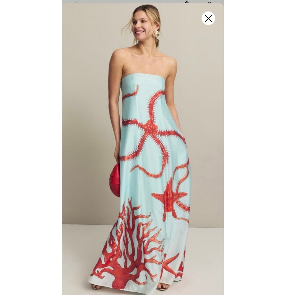 MUMA WORLD Blue Red Starfish Print Sleeveless
Ursa Maxi Dress size Large